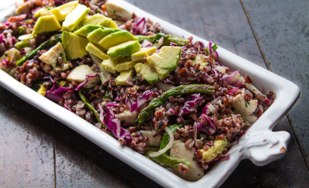 Black Rice Salad with Spring Vegetables