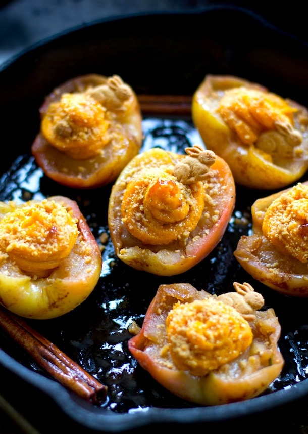 Baked Apples Stuffed with Spiced Butternut Squash & Gingersnap Crumble