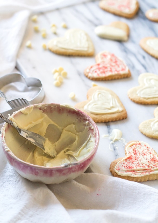 Gluten-Free Cut-Out Sugar Cookies | with simple white chocolate glaze