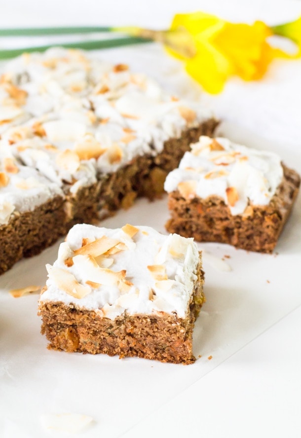 AIP/Paleo Carrot Cake with Whipped Coconut Frosting (nut-free too)