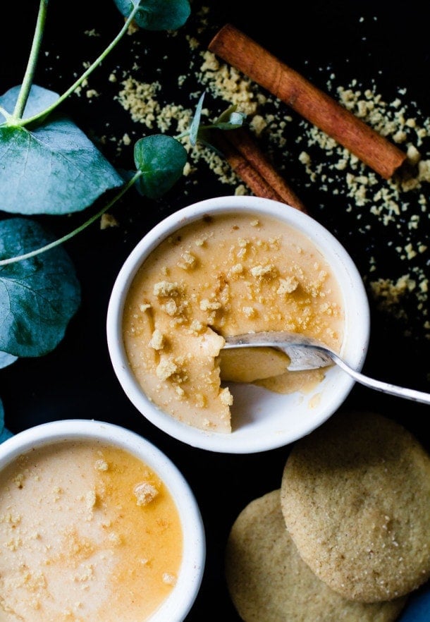Maple Butternut Squash Panna Cotta {via @amandapaa} with @ginnybakes gluten-free cinnamon cookies