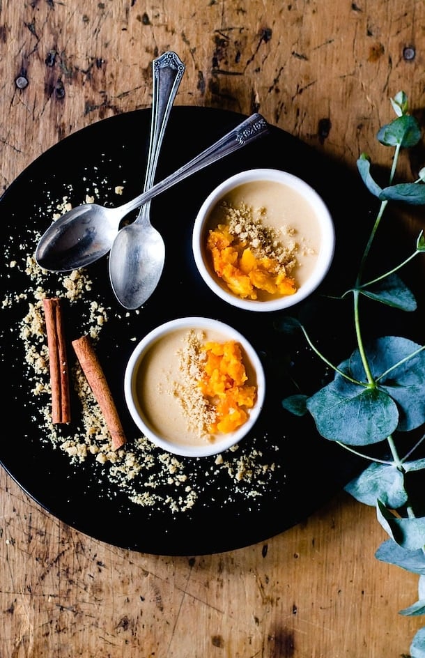 Maple Butternut Squash Panna Cotta with Cinnamon Crumble {via @amandapaa}