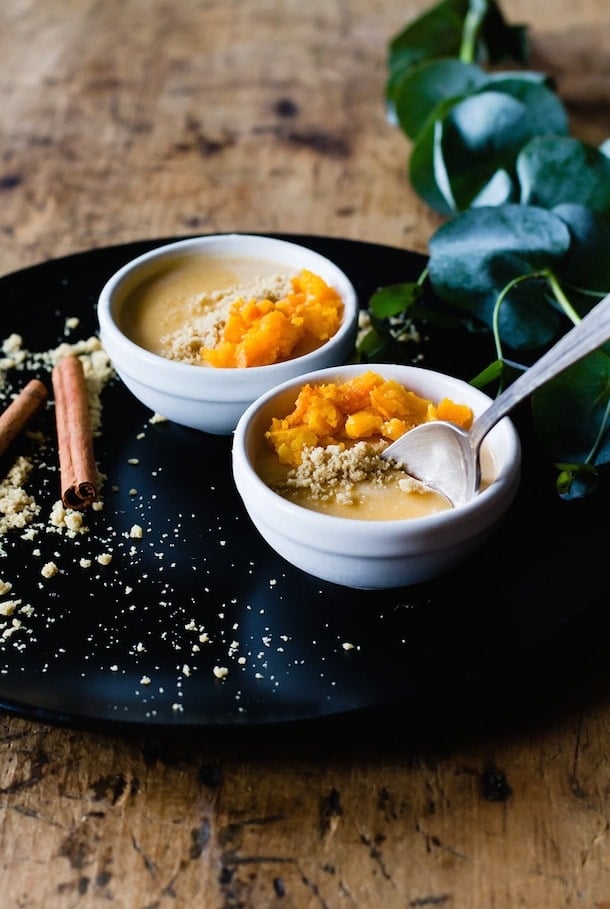 Maple Butternut Squash Panna Cotta with Cinnamon Crumble {via @amandapaa}