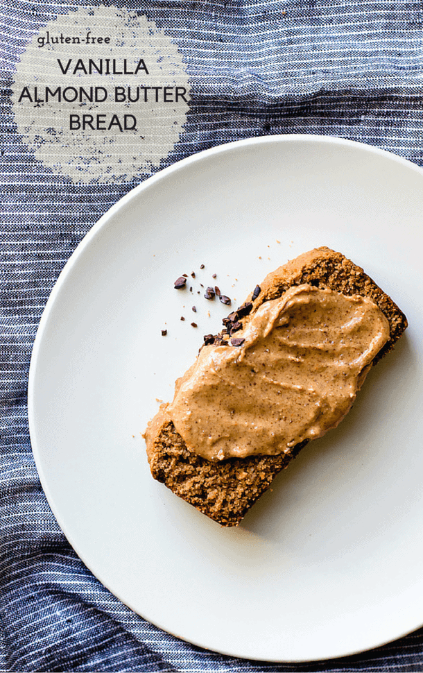 gluten-free Vanilla Almond Butter Bread with Cacao Nibs. via @amandapaa