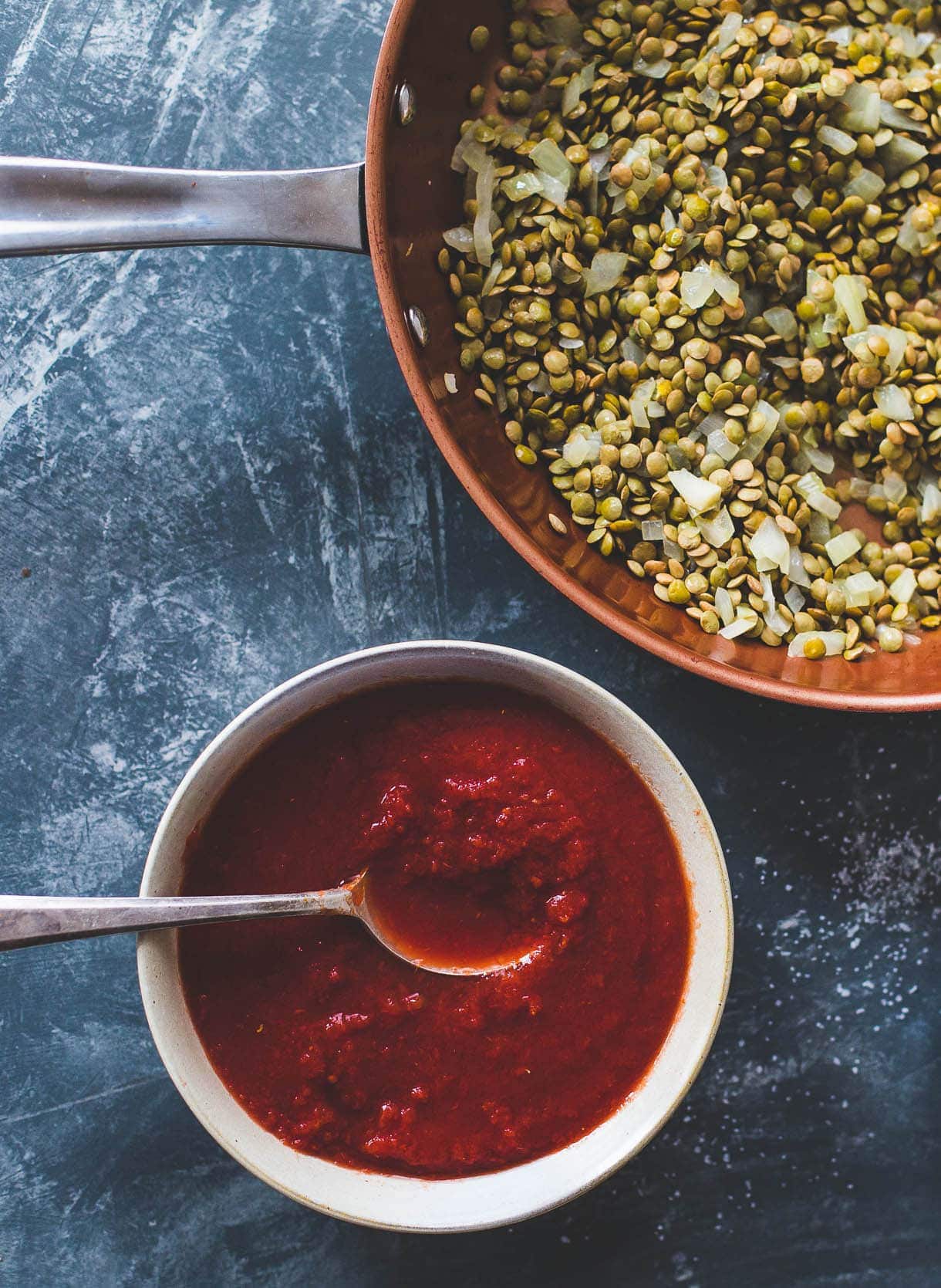 Smoky Tomato Lentils cooked in Coconut Milk {gluten-free, dairy-free}