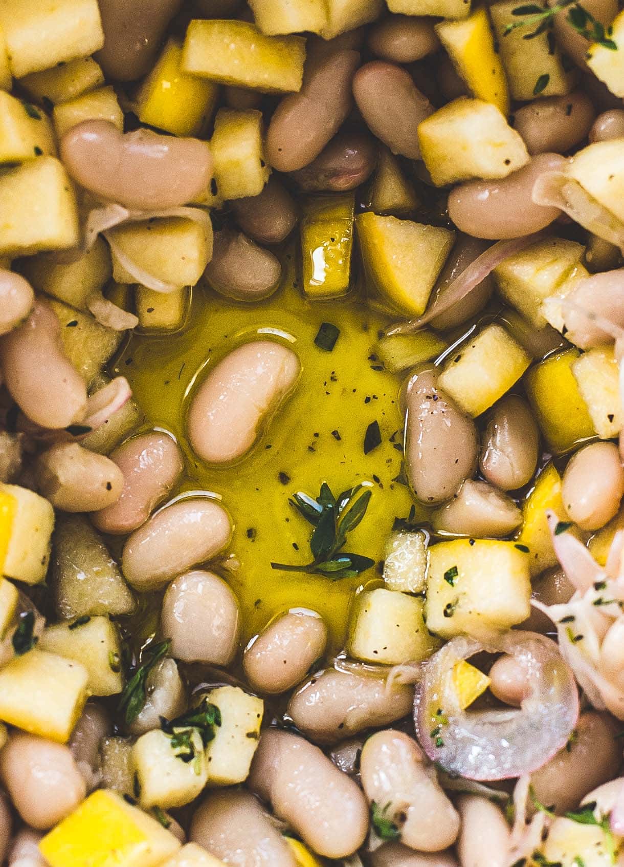 Vegan Bean Salad with Apples and Thyme Vinaigrette