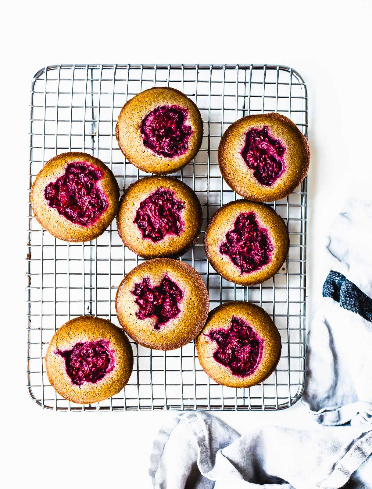 Gluten-Free Raspberry Financiers (mini cakes, cakelets. made with almond flour + teff flour)