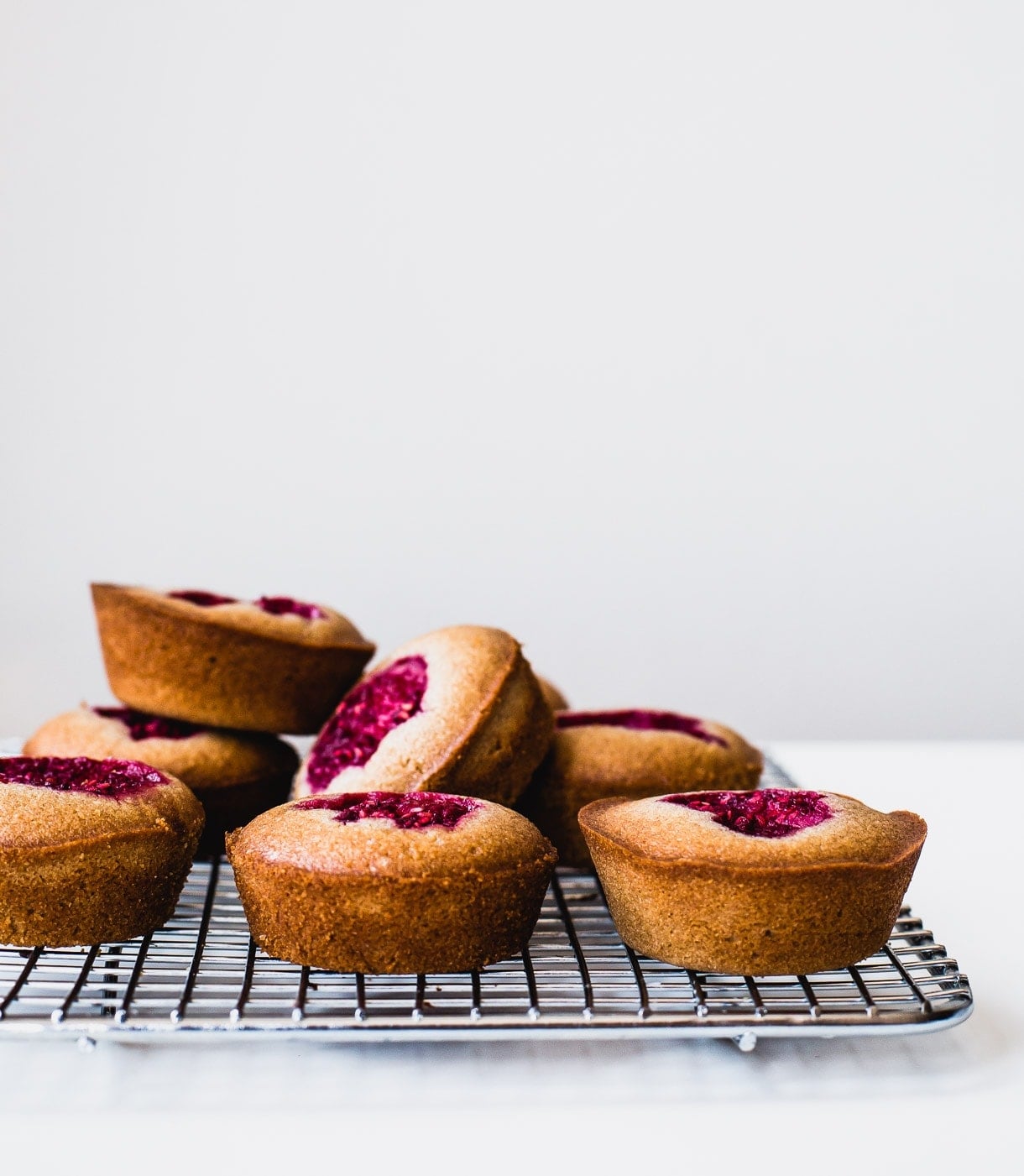 Gluten-Free Raspberry Financiers (mini cakes, cakelets. made with almond flour + teff flour)