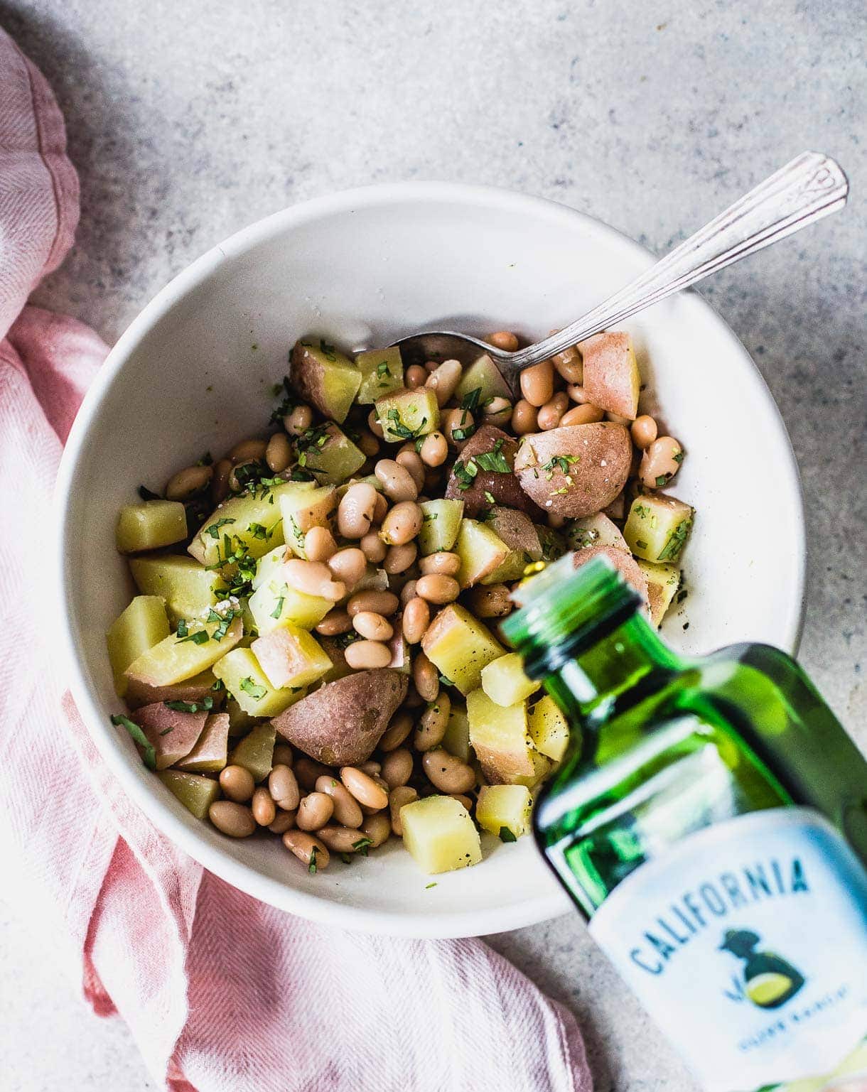White Beans and Potatoes Marinated in Olive Oil