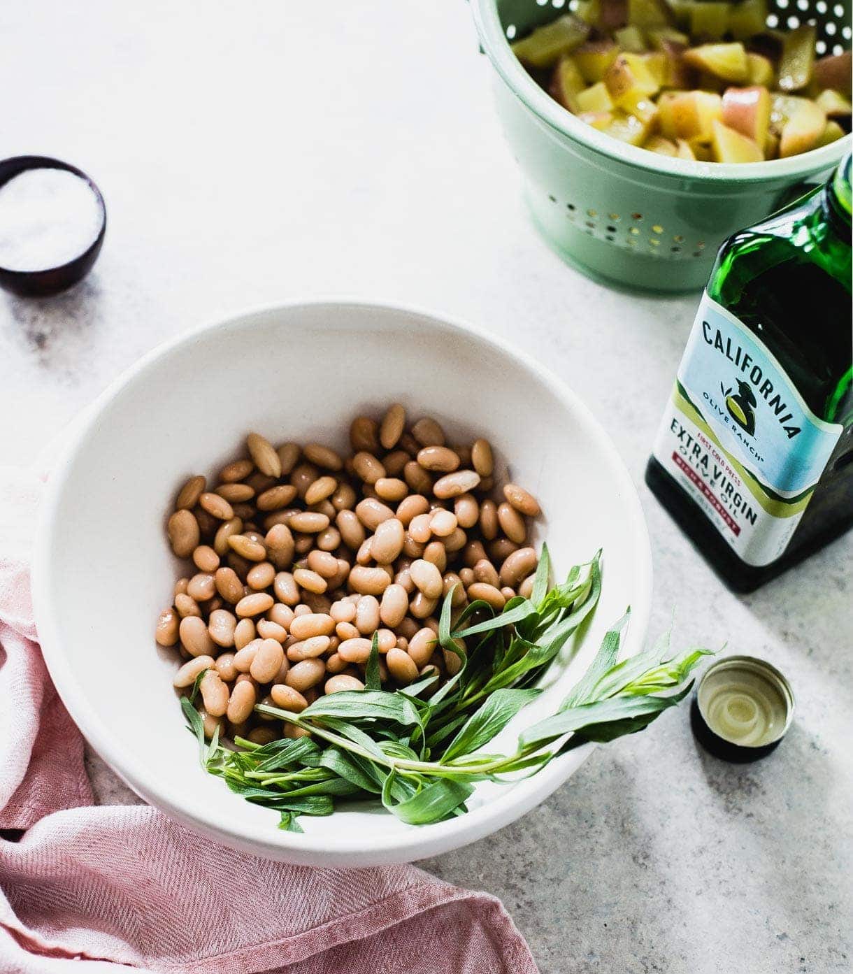 White Beans and Potatoes Marinated in Olive Oil