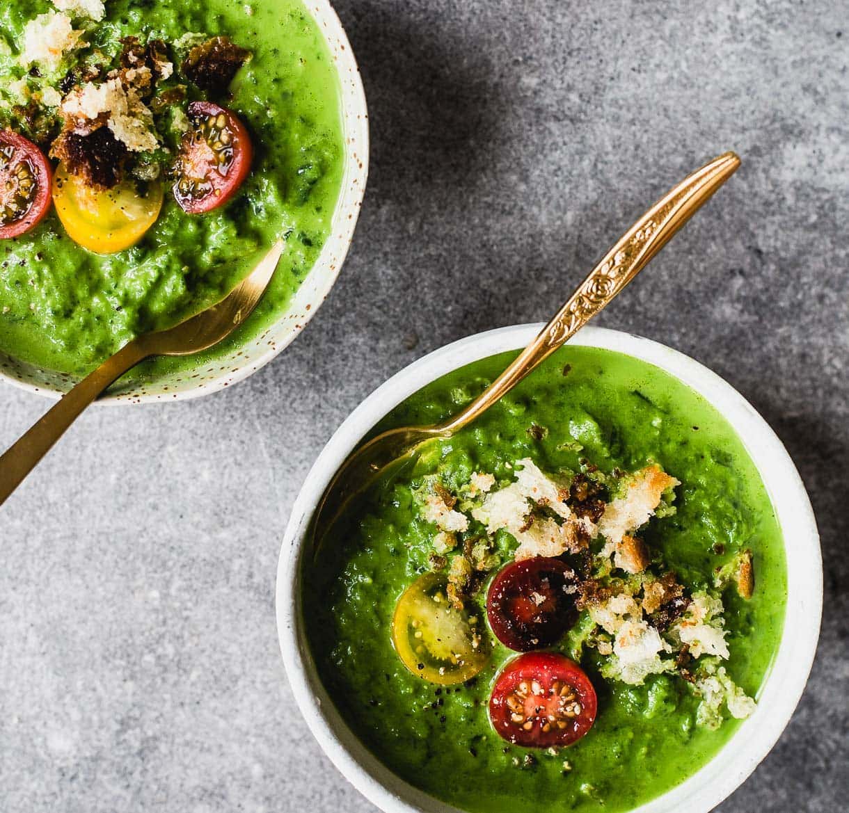 broccoli potato cheese soup in bowls