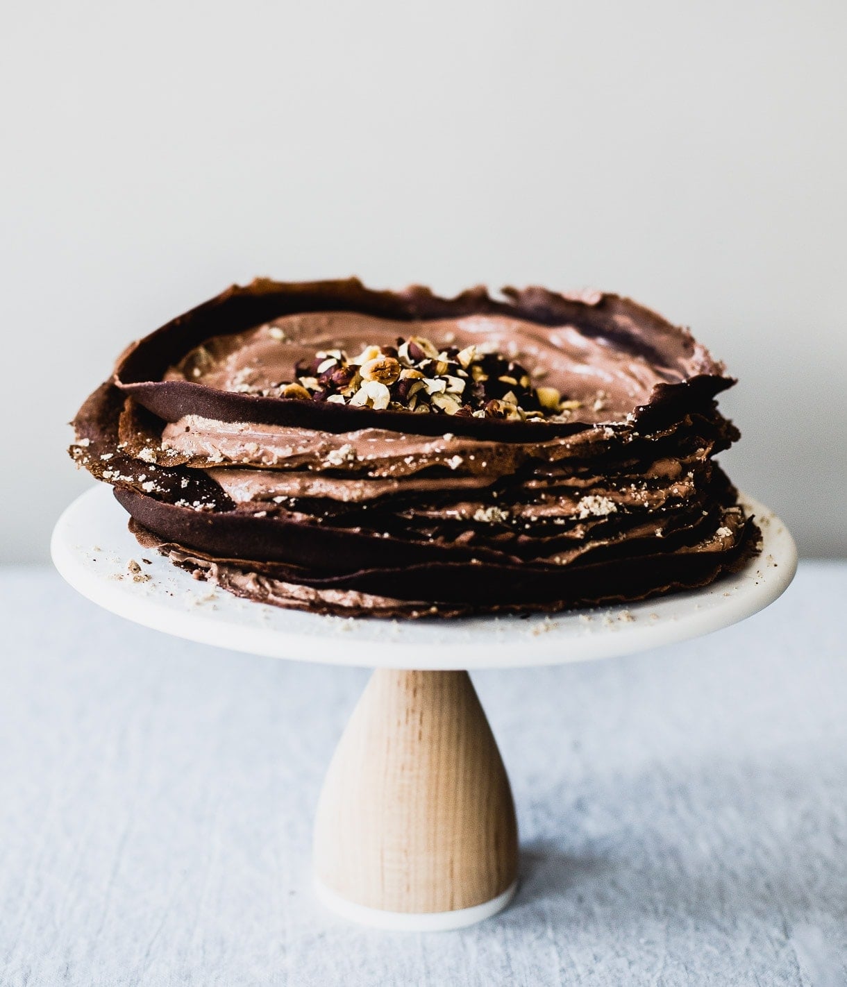 Chocolate Crepe Cake with Cocoa Hazelnut Cream