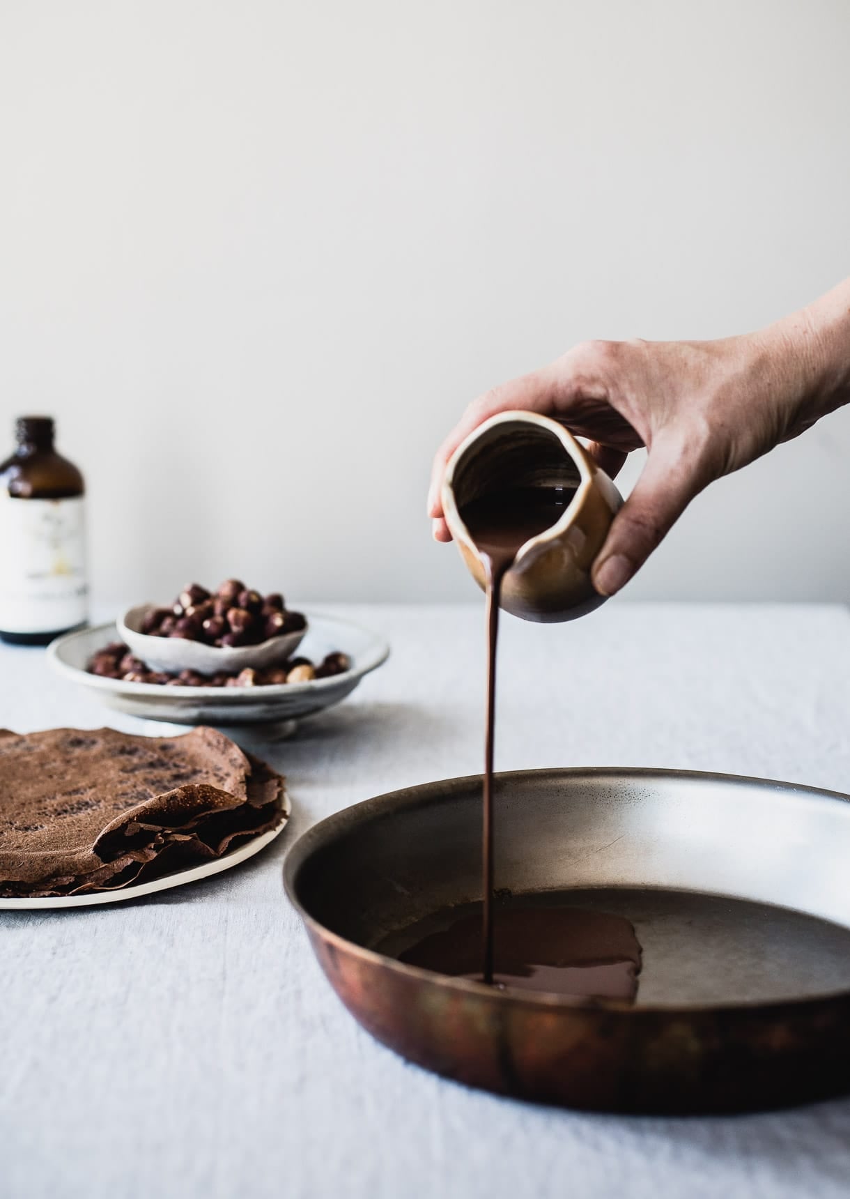 Gluten-Free Chocolate Crepe Cake with Hazelnut Cream
