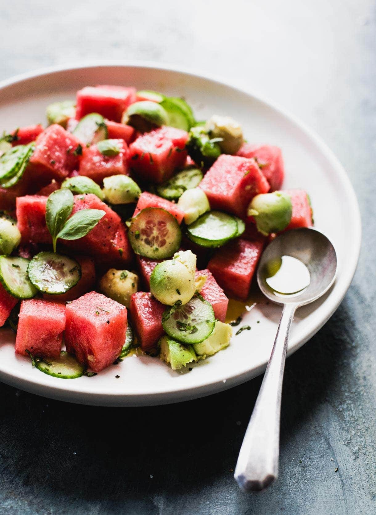 Cucumber Watermelon Avocado Salad