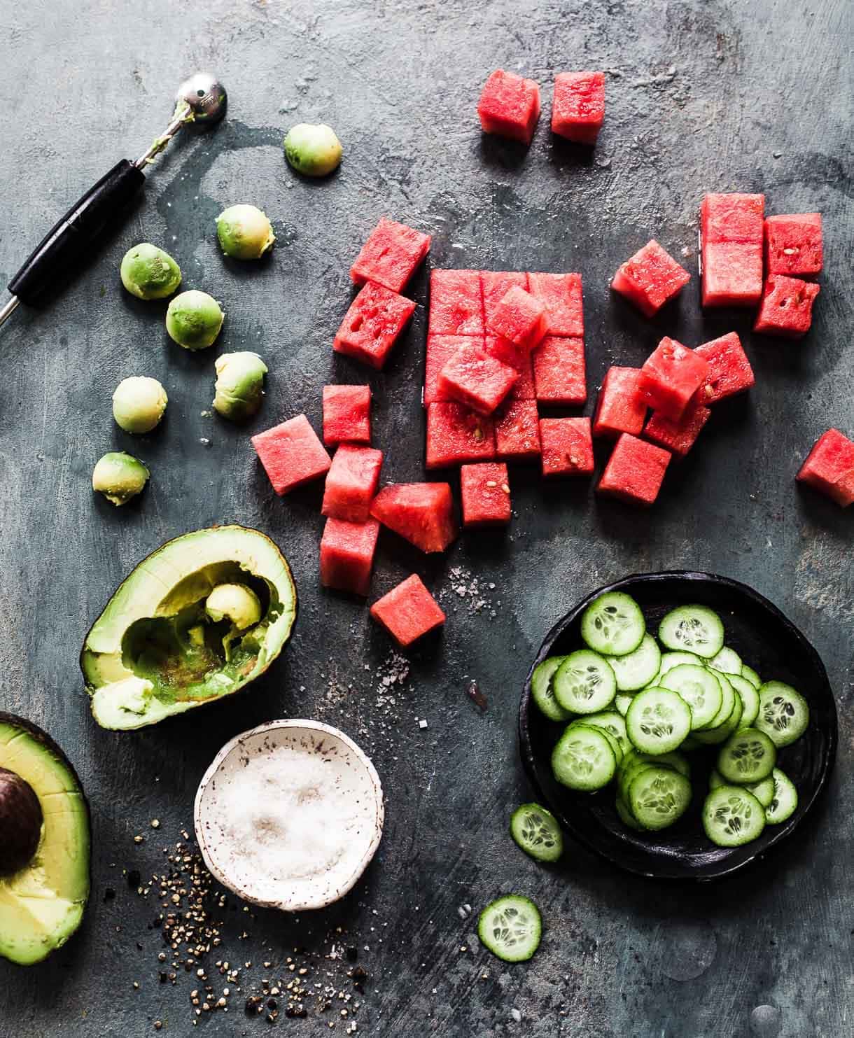 Cucumber Watermelon Avocado Salad