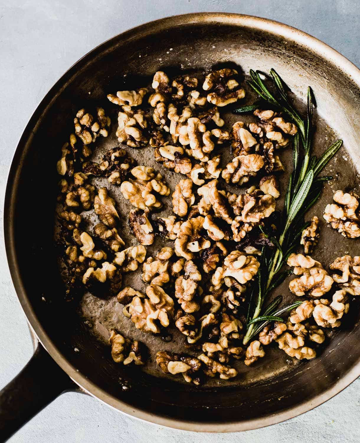 Maple Rosemary Walnuts in Pan