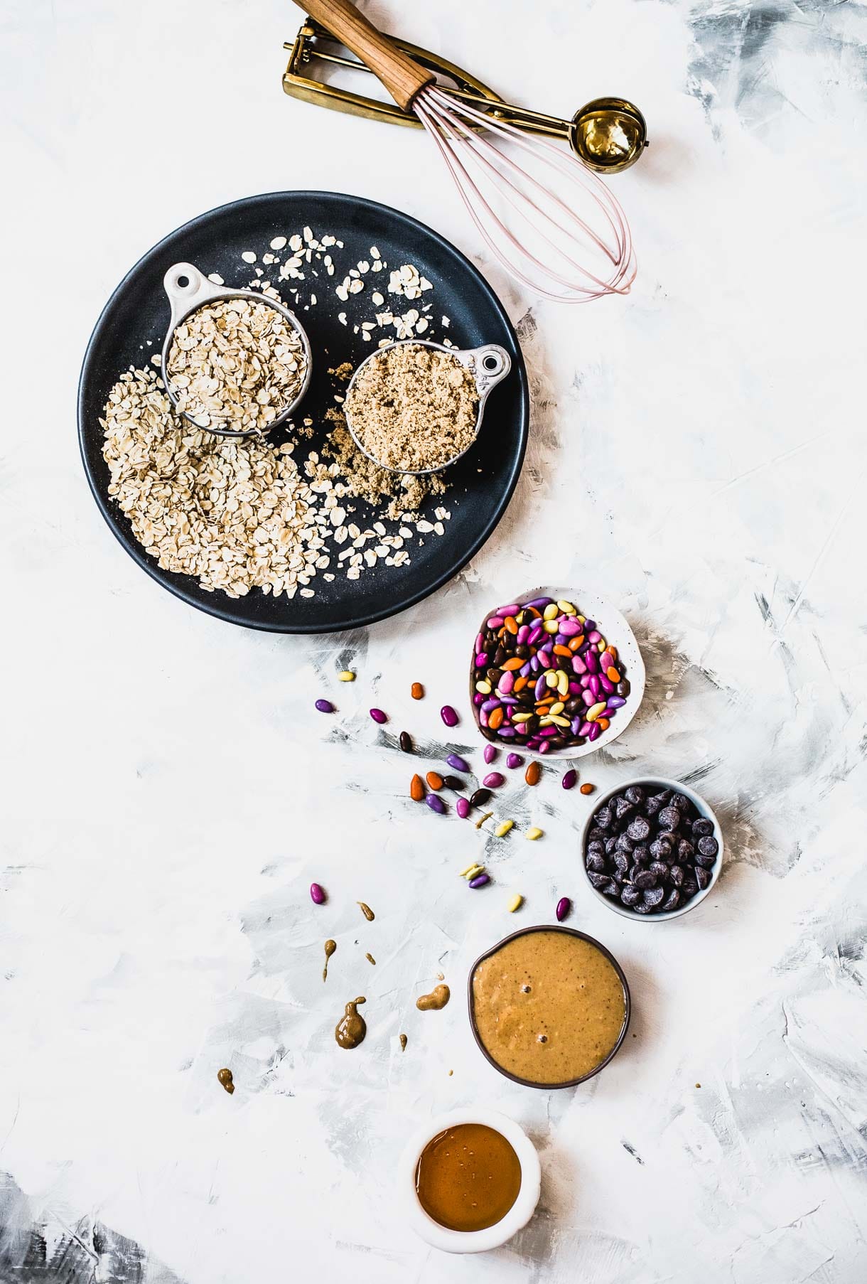 Gluten-Free Monster Cookies -- ingredients for baking cookies