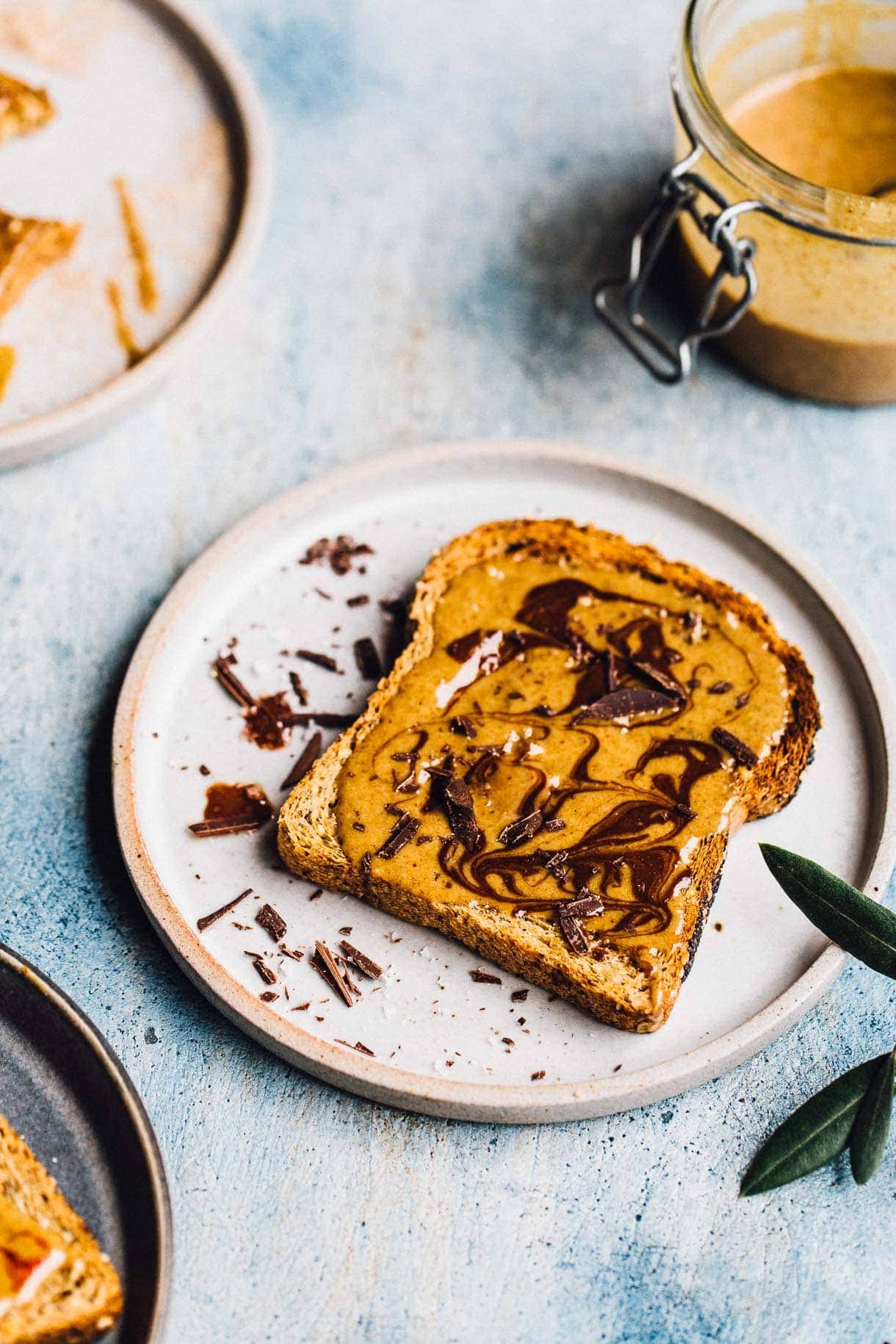 walnut butter chocolate swirled toast