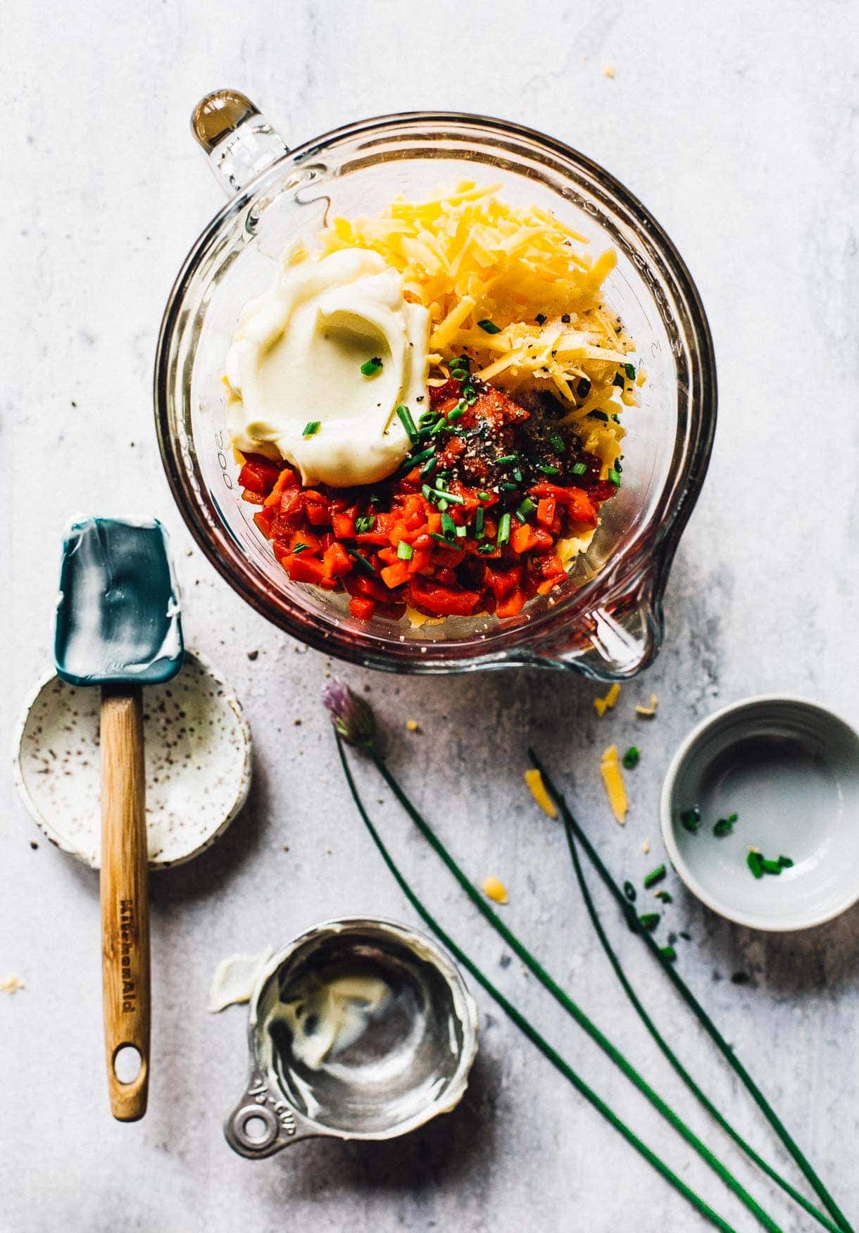 Homemade Pimento Cheese ingredients