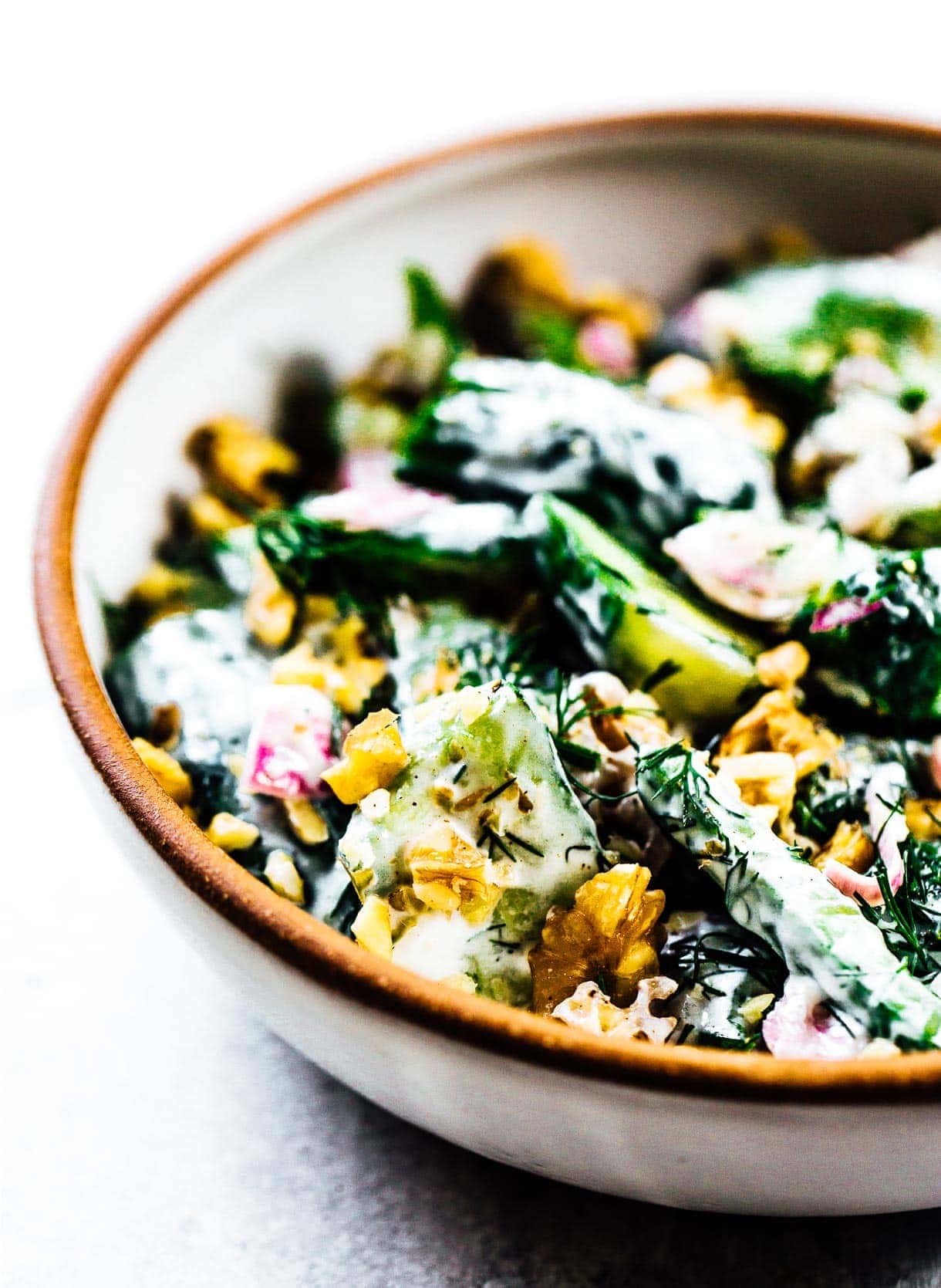 Creamy Smashed Cucumber Yogurt Salad