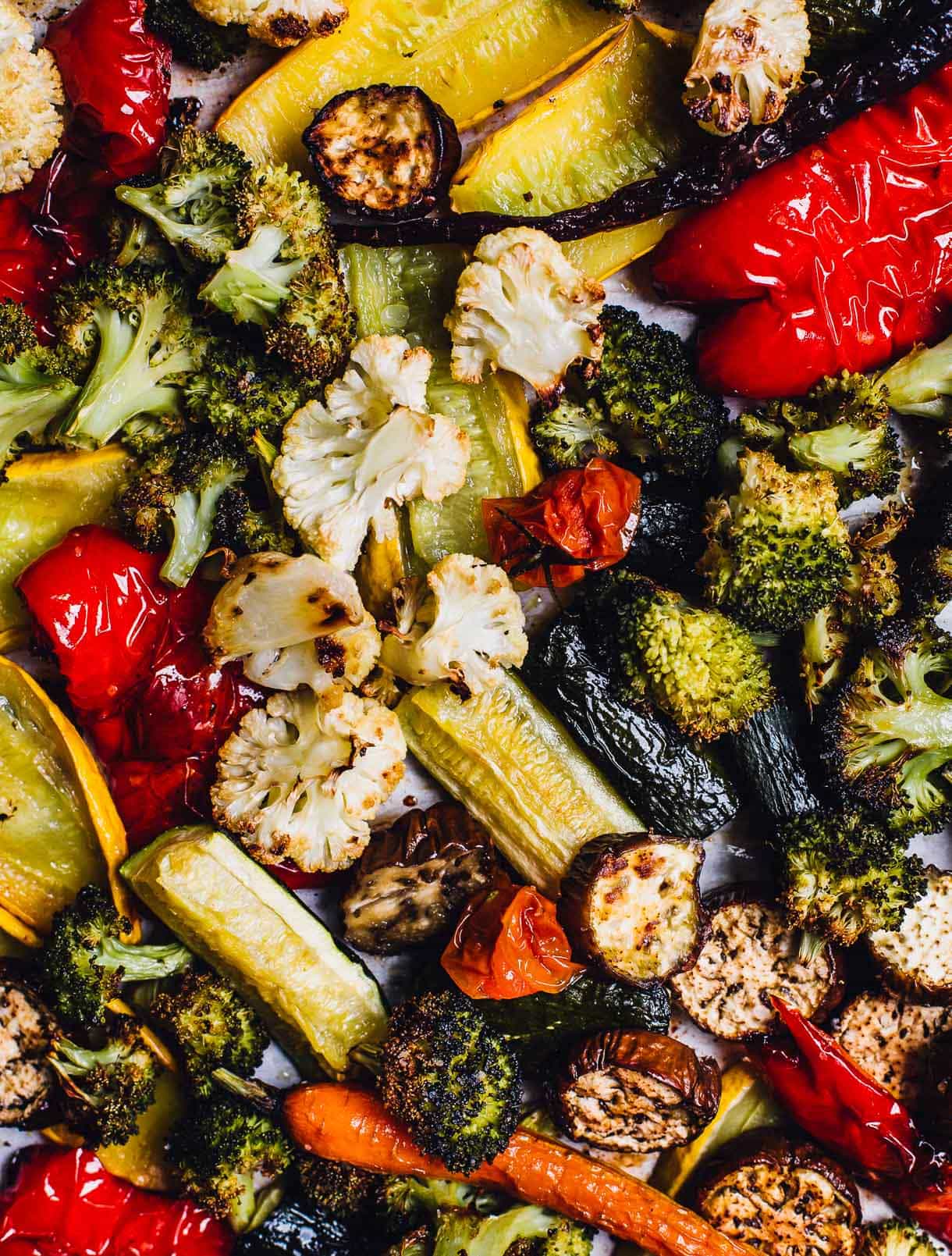 Roasted Vegetable dinner on sheet pan