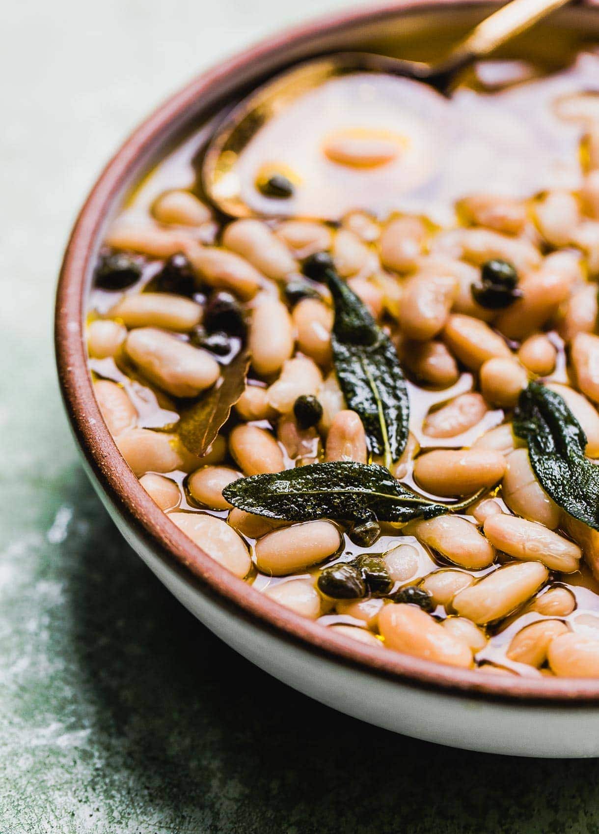Tuscan White Beans with Capers and Fried Sage
