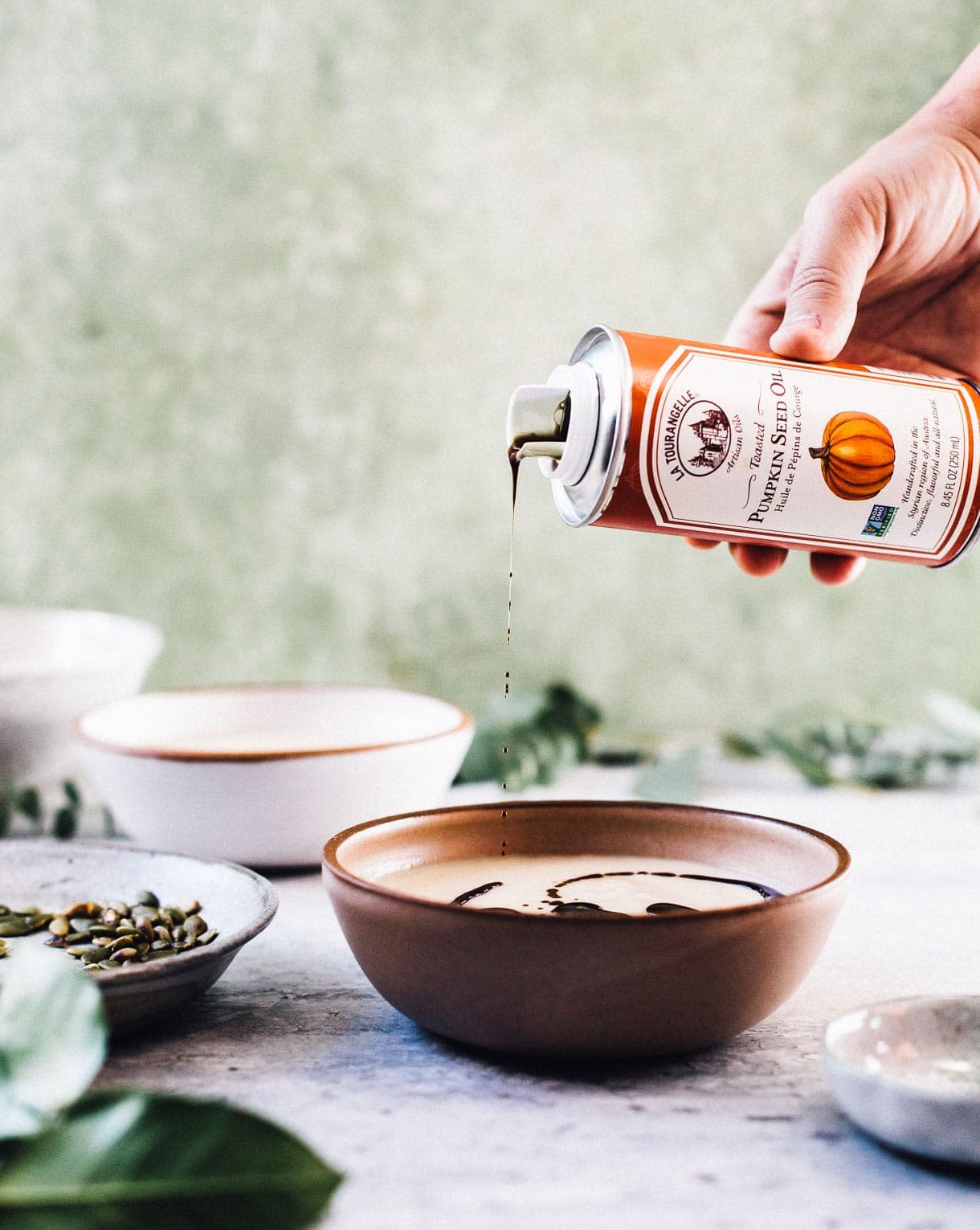 La Tourangelle Pumpkin Seed Oil for finishing a soup