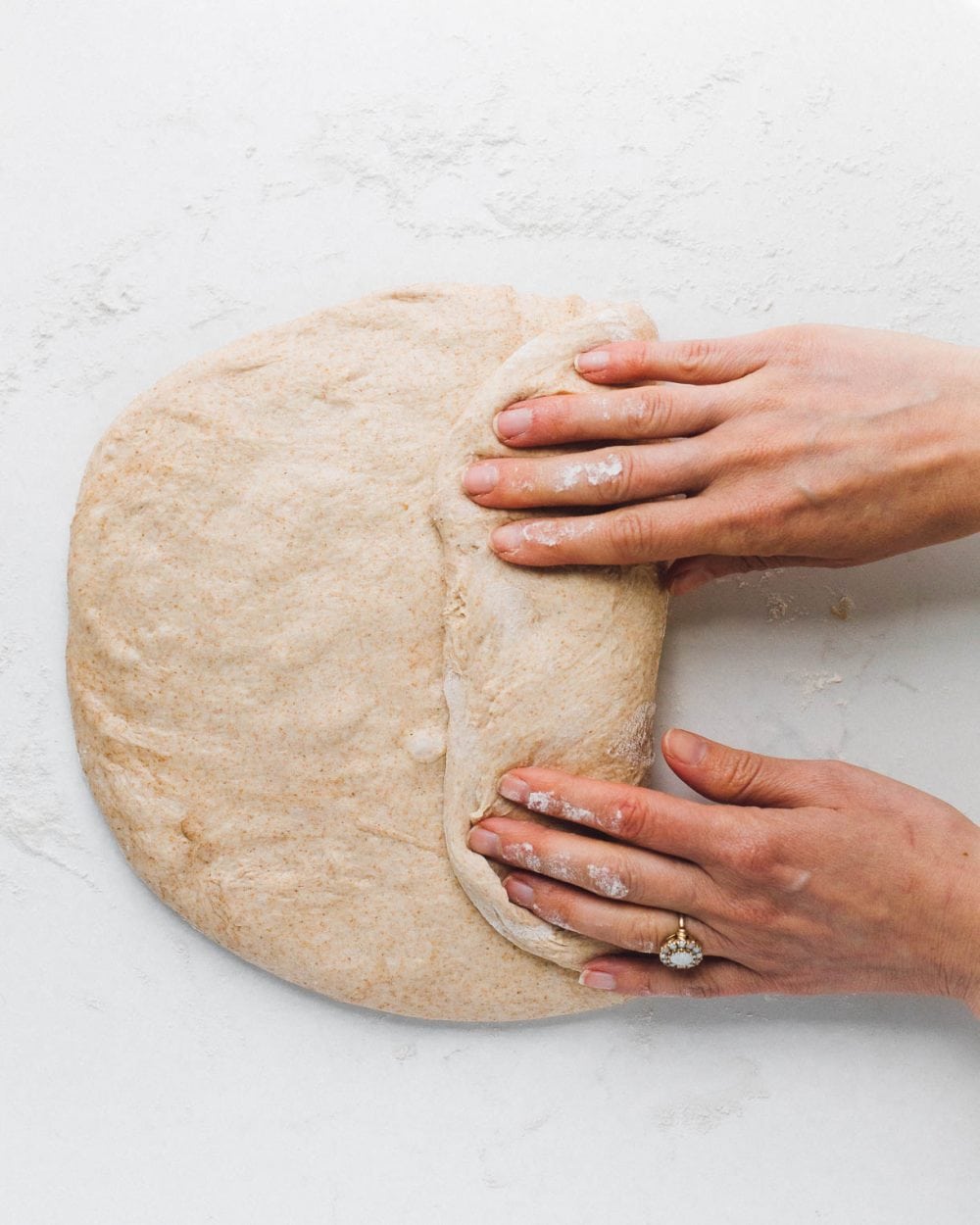 shaping sourdough sandwich bread