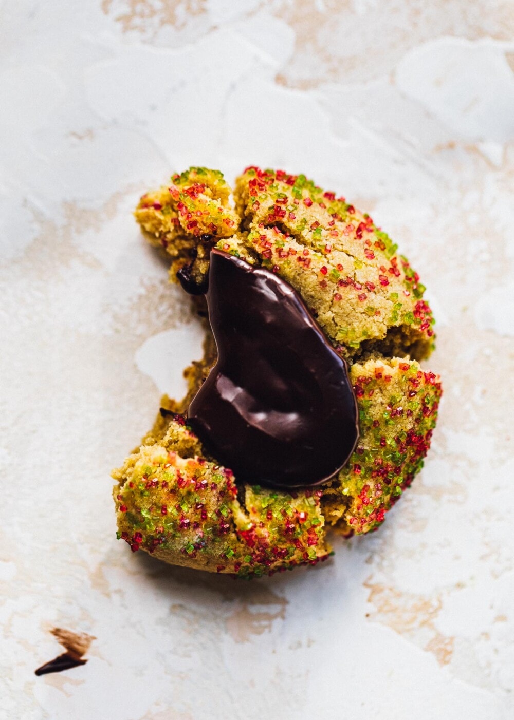 gluten-free peanut butter blossoms on white backround