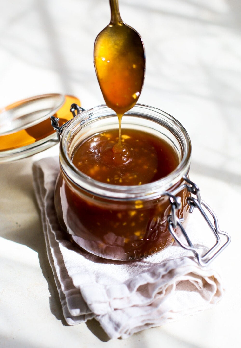 gluten-free teriyaki sauce in a glass container