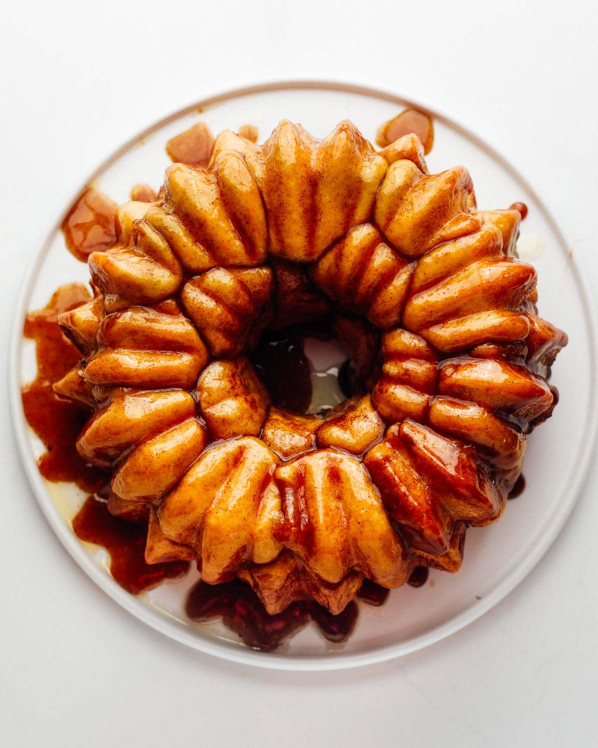 sourdough monkey bread on white plate