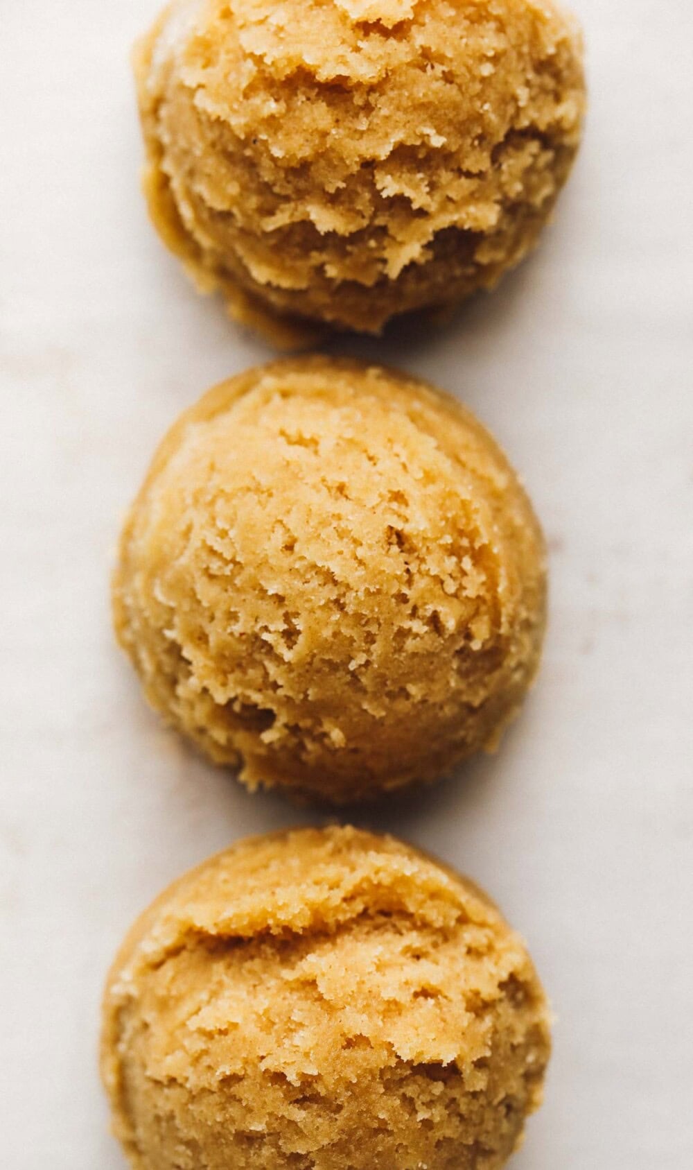 peanut butter cookie dough on parchment