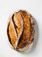 top down photo of rye sourdough bread